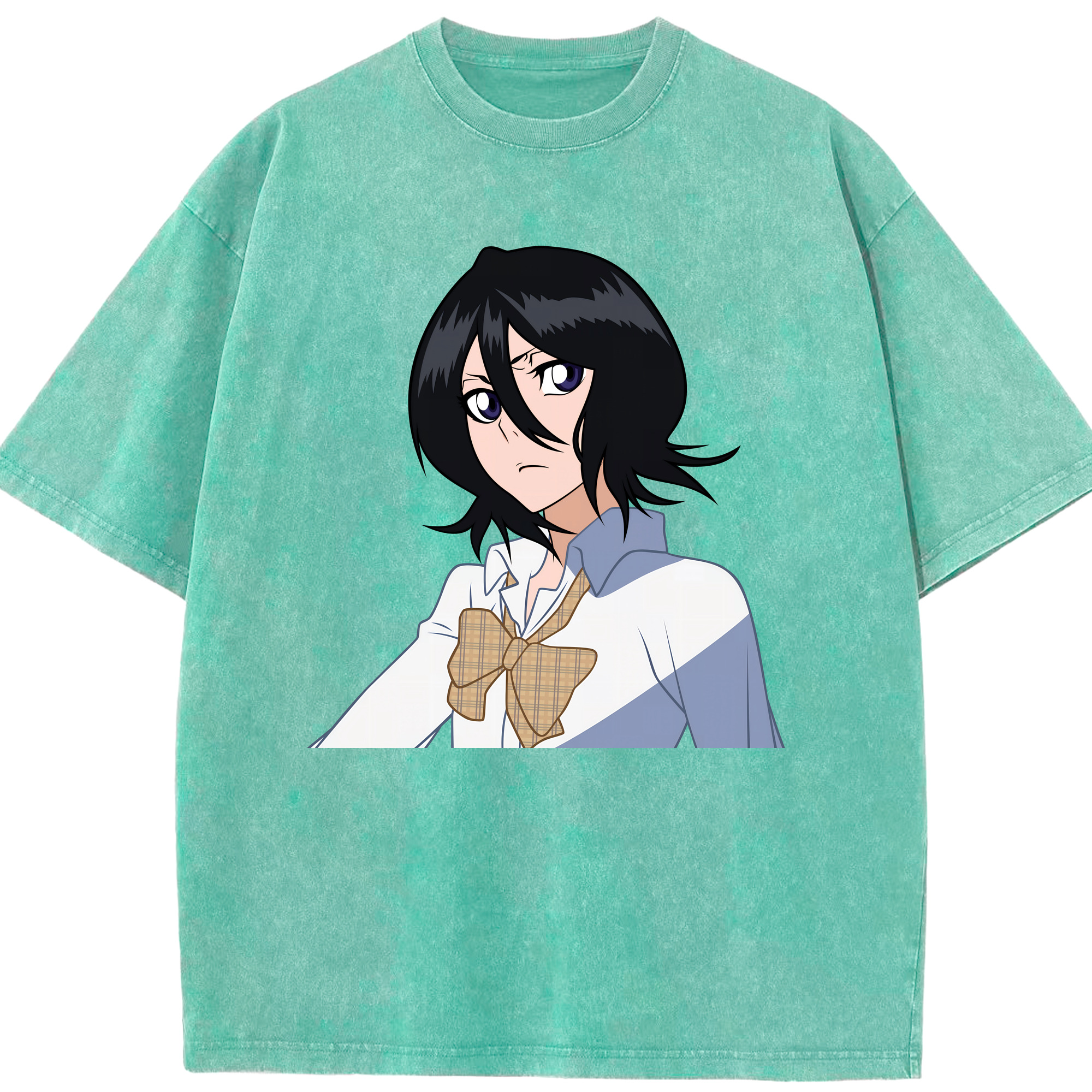 （画像用） ブリーチ 朽木ルキア BLEACH Kuchiki Rukia 綿100% ヴィンテージ風 半袖Tシャツ（フロントプリント）